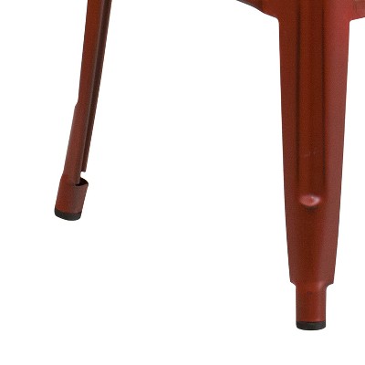 Distressed Kelly Red 30" Industrial Metal Bar Stool