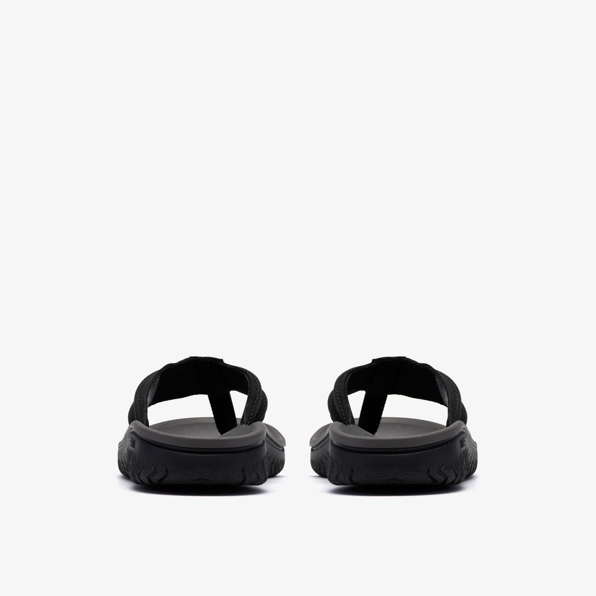 Clarks Mens Wesley Surf Black Leather Sandals - thumbnail 5