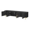 ORRD 85" Minimalist TV Stand - Modern Media Console with 4 Cabinets for Living Room（Blcak） - 3 of 4