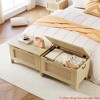 Living Room Storage Chest, Rattan Toy Chest, 30" Wooden Storage Bench with Safety Hinge, Blanket Chest, Entryway Bench, Supports 350 lb, Storage Trunk - 4 of 4