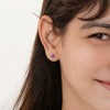 Girl's Classic CZ Birthstone Solitaire Screw Back Sterling Silver Earrings - In Season Jewelry - 3 of 4