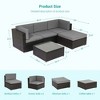 Sonkuki 5 Pieces Patio Conversation Set with Ottoman Sectional Sofa Set - 3 of 4