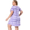 Agnes Orinda Women's Plus Size Tie Dye Trendy V Neck Round Hem Casual T-Shirt Dresses - 4 of 4