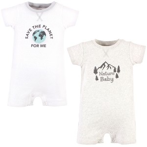 Touched by Nature Unisex Baby Organic Cotton Rompers, Nature Baby - 1 of 4