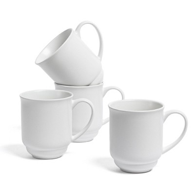 over&back Set of 4 16oz Rimmed Hand-Finished Stoneware Mugs Semi-Matte