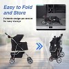 BestMassage Pet Stroller 3/4 Wheels Dog Cat Stroller Jogger Stroller with Removable Liner and Cup Holder Travel Folding Carrier - 4 of 4