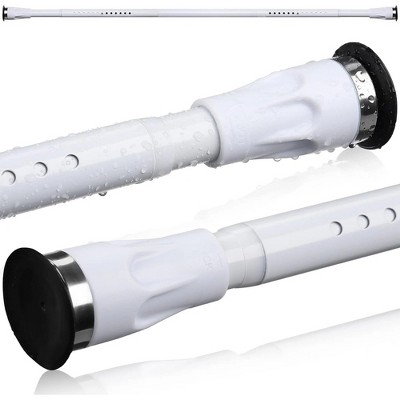 LunaLulinlk Shower Curtain Rod No Dill, Heavy Duty Tension Rod, Adjustable Length 42-60