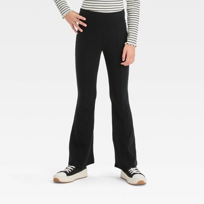 Lands' End Kids High Waisted Active Flare Leggings - Xxs - Black Space Dye  : Target