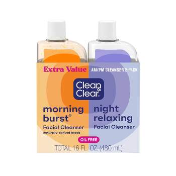 Clean & Clear Day & Night Face Wash, Oil-Free & Hypoallergenic - Lavender and Orange - 16oz - 2pk