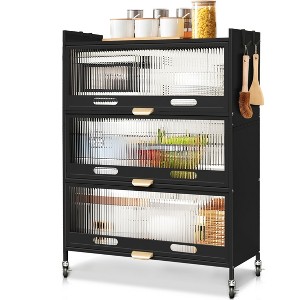 Fortune Candy 45.7'' Tall 4 Tier Pantry Cabinet with 3 Door, Recyoled Metal - 1 of 4