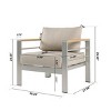 Coolbibila-Patio Club Chair, Aluminum Accent Chairs, Arm Chairs With Cushion And Back, Patio Accent Chairs With Modern Design - 4 of 4