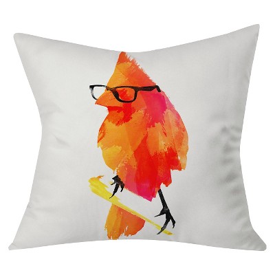 Orange Robert Farkas Punk Bird Throw Pillow (20"x20") - Deny Designs