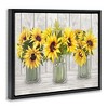 Stupell Industries Three Sunflower Bouquets Country Planks Still Life Floating Frame Canvas Art, Black, 21" x 17" - 2 of 4