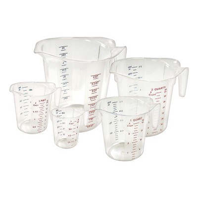 Winco Set Of Measuring Cup With Color Graduations, Polycarbonate - Pack ...