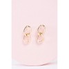 Slickblue Gold Linked Chain Drop Earrings, Double Oval Hoop Design, Trendy Dangle Jewelry, 1" - 2 of 2