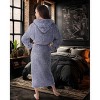 ADR Women's Robe, Plush Fleece Women's Bathrobe with Hood, Long Fluffy Fuzzy Bath Robe Pink Purple Plus Size - 3 of 4