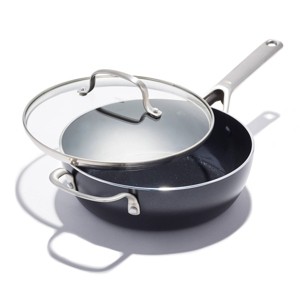 OXO Agility Series 3 Qt" Ceramic Nonstick Aluminum Chef's Pan with Lid and Helper Handle Black: Dishwasher-Safe, Induction Compatible - 1 of 4