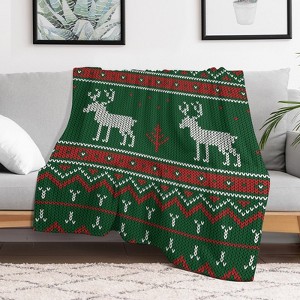 Christmas Deer Christmas Throw Blanket Soft Fleece Christmas Blanket Cozy Flannel Throw for Couch Bed 50x60 inches - 1 of 1