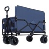 VisioGear 3-in-1 Convertible Folding Wagon Cart with Bench Seat & Storage, 180L Capacity All-Terrain Wheels for Camping, Dark Blue, 37"*24.02"*40.94" - 4 of 4