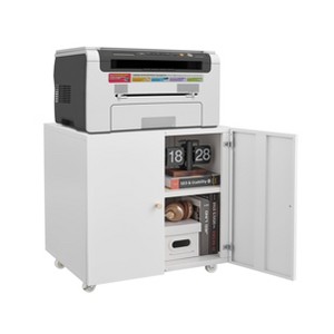 Kumasinova Printer Stand with Wheels for Office&Home,Heavy Duty Metal Printer Table with 360°Locakable Casters,Flat Home File Cabinet - 1 of 4