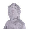 14.17" Cement Composite Meditating Buddha Statue Tealight Holder - Rosemead Home & Garden, Inc.: Indoor/Outdoor Zen Decor - 4 of 4