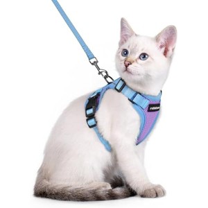 rabbitgoo Cat Harness and Leash Set, Escape , Easy Control Breathable Kitten Jacket with Reflective Strips, Purple & Blue, XXS - 1 of 1