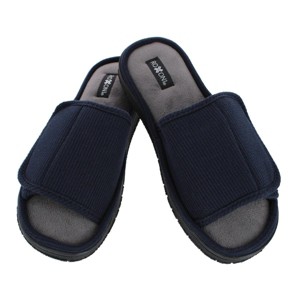 CTM Men's Supportive Open Toe Hook and Loop Slide Slippers - 1 of 4
