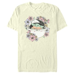 Men's Star Wars: The Mandalorian The Child Floral Bassinet T-Shirt - 1 of 4