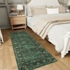 Washable Vintage Living Room Rugs, Soft Non Slip Distressed Floral Print Carpet, Bordered Stain Resistant Bedroom Rugs - 4 of 4