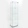 YOOCOZZ Tempered Glass Display Wine Storage File Cabinet with Tempered Glass Top Bluetooth LED Light Strip Door Lock - 2 of 4