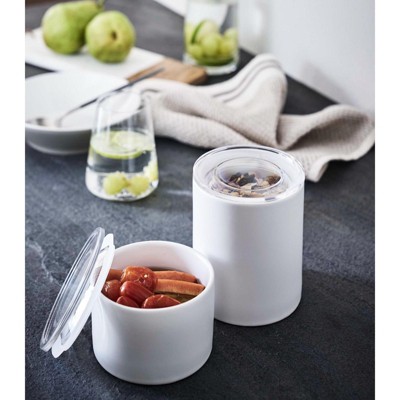 Large Black Ceramic Food Storage Container with Airtight Lid