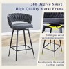 Kumasinova Swivel Bar Stools Set of 2/4,Linen Counter Height Bar Chairs with MetalLegs,Adjustable Foot Pads,Bar Chair for Kitchen Island,Cafe,Home Bar - 4 of 4