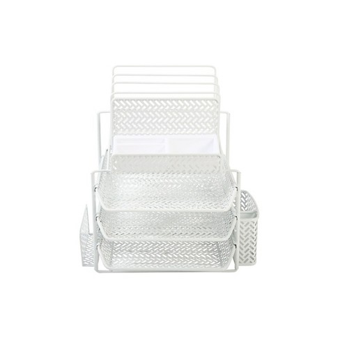 Staples All In One Steel Desk Organizer White Zigzag 29482 Target