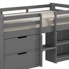 77"Twin Loft Bed Fabiana Loft and Bunk Bed Gray Finish - Acme Furniture - 3 of 4