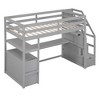 NicBex Full/Twin Size Loft Bed with Desk & Storage Staircase,Wooden Loft Bed Featuring Shelves,Drawers & Study Space,Full Loft Bed for Kids,Teens - 2 of 4