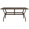 vidaXL Patio Table Brown 55.1 in.x31.5 in.x28.3 in. Steel - 2 of 4