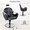 Costway Barber Chair Reclining Salon Chair for Hair Stylist w/ Adjustable Height Headrest Black - 3 of 4