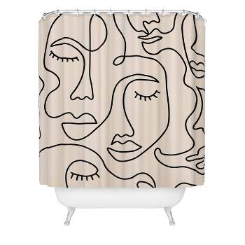 Abstract Single Line Face Shower Curtain by Sundry - society6