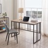 Leick Home 70001-WOGM Collapsible Slatted Mission Desk in White Oak/Gunmetal - 2 of 4