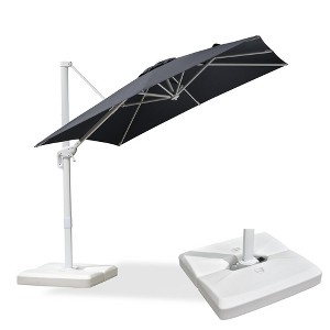 PURPLE LEAF Patio Umbrella White Cantilever Offset Umbrella Square Outdoor Umbrella with 360-degree Rotation for Garden Deck Pool - 1 of 1
