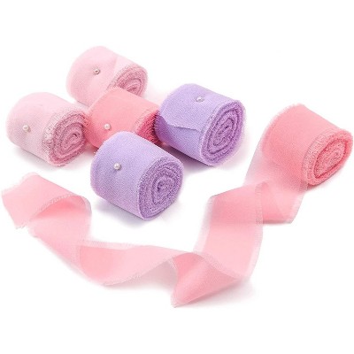 Bright Creations 1.5" Chiffon Silk-Like Ribbons for Wedding, Bouquets and Gift Decorations, Purple 6 Rolls