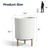 Naysaye Planters Round Outdoor Planter Pot with Stand Modern Indoor Plant or Flower Pot for Home Garden Office Balcony, White, 16"*14.8"*20.3" - 3 of 4
