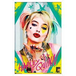 Trends International DC Comics Movie - Birds of Prey - Harley Quinn - Kiss Framed Wall Poster Prints - 1 of 4