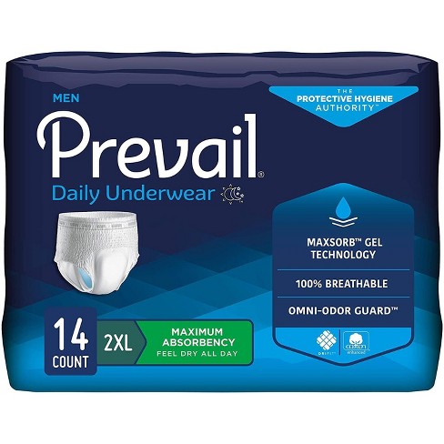 Prevail Daily Underwear For Men, Pull On With Tear Away Seams, 2x-large  (64-80), 14ct Bag : Target