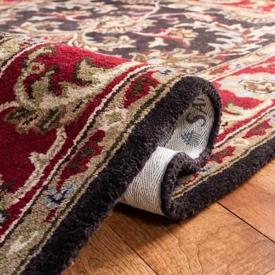 Hand-Tufted Chocolate and Red Wool Runner Rug, 2'3" x 10'