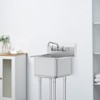 VEVOR Stainless Steel Prep & Utility Sink,1 Compartment Free Standing Small Sink Include Faucet & legs, 18"x41" Commercial Single Bowl Sinks, Silver - 2 of 4