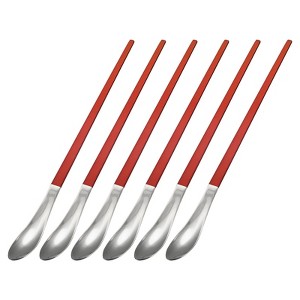 Unique Bargains Stainless Steel Long Handle Ice Cream Cocktail Mixing Spoon 6 Pcs - 1 of 4