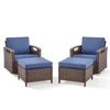 POCASSY 4 Piece Patio Furniture Set, Dark Brown Hand-Brushed Arms Swivel Glider Patio Chairs Set of 2 with Ottomans - 2 of 4