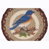 Earth Rugs Bluebird Round Trivet – 10" Songbird Print on Braided Natural Jute Table Mat - 2 of 3