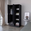 NicBex Armoire Wardrobe Closet Storage Cabinet with Doors & Open Shelves & Drawer for Bedroom, Black - 4 of 4